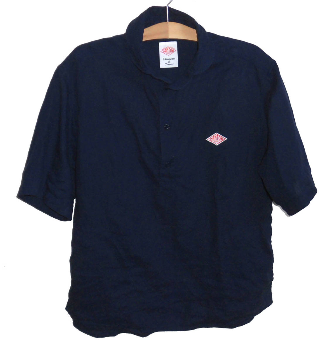 ◇美品 DANTON ダントン 20ss リネン丸襟 ラウンドカラー 半袖シャツ