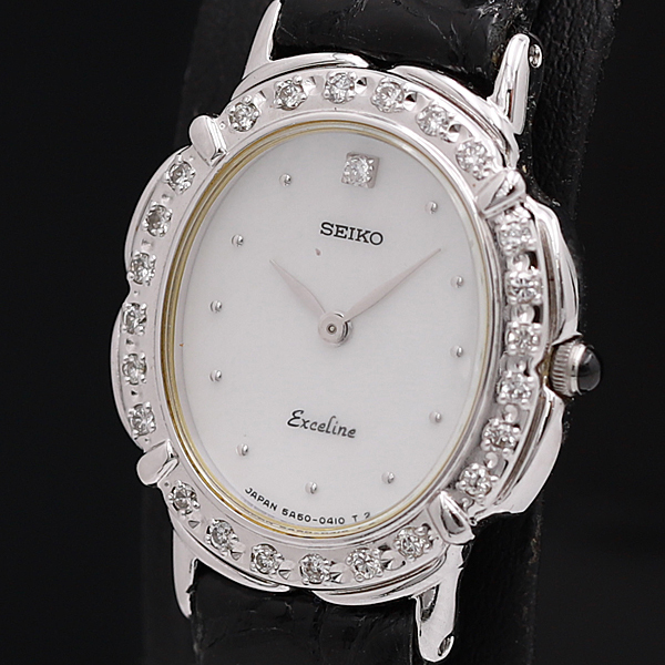 エクセリーヌ SEIKO 5A50-5200 セイコー 腕時計 ダイヤの中古
