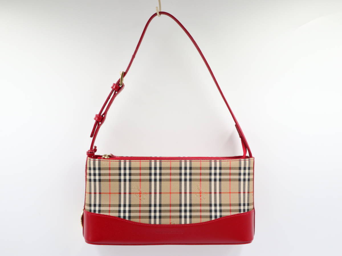ノバチェック バーバリー キャンバス BURBERRY バーバリーズ レザー 極 