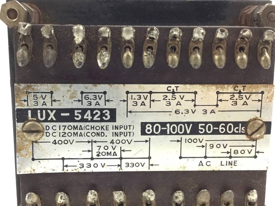 LUX LUX-5423 ラックス 電源トランス◆ジャンク品 LUX 電源トランス 電源 ラックス製v 3A40B 無負荷でのテスト済みです