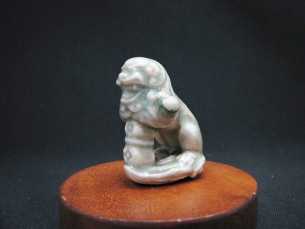 アンティーク 赤唐獅子 栄寿作 高さ33㎝ 陶器製 アンティーク 赤唐獅子