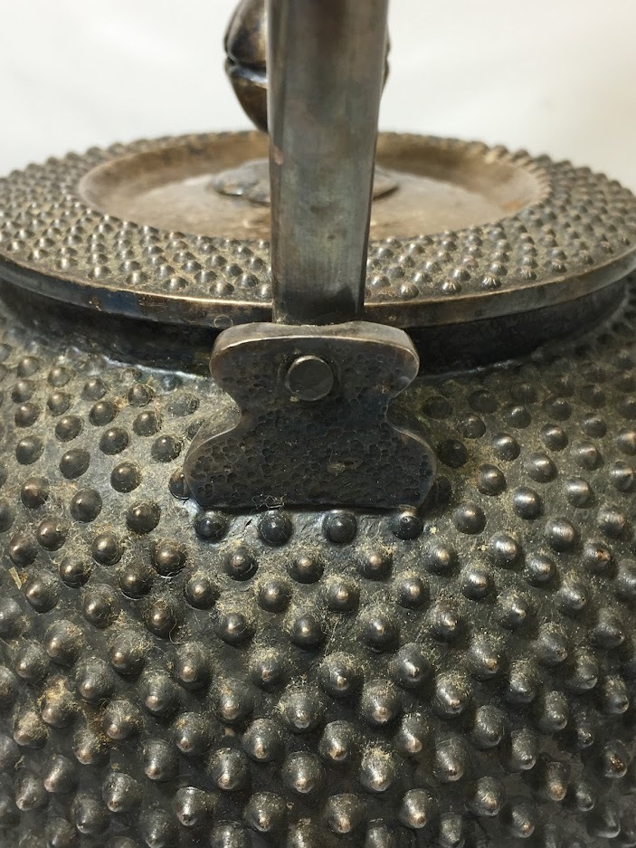 啓 作 在銘 霰打 湯沸 銀瓶 銀製 茶道具 約545.5g(その他)