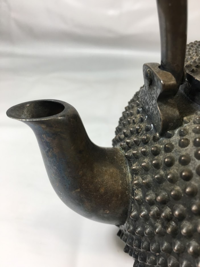 啓 作 在銘 霰打 湯沸 銀瓶 銀製 茶道具 約545.5g(その他)