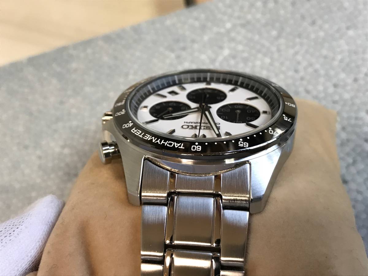 SEIKO SPIRIT クロノグラフ MOD 8T63 白黒パンダ文字盤 カスタム品 