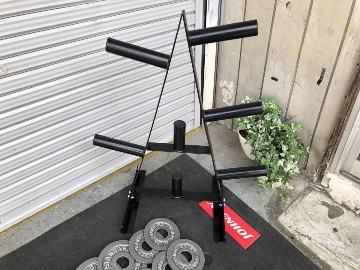 STANDARD BARBELL オリンピックプレート/計125Kg＋プレートツリー