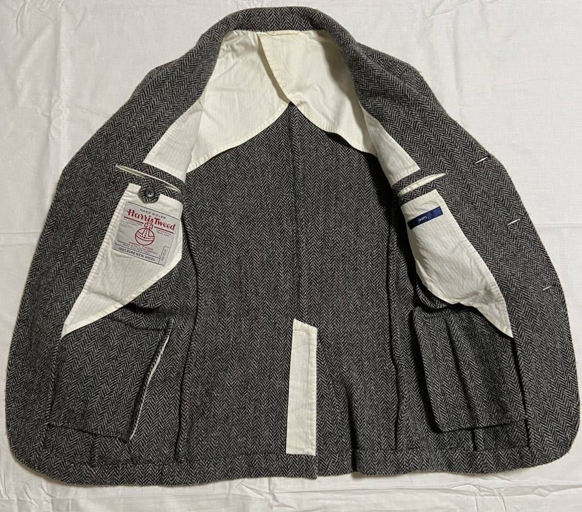 1円～Harris Tweedハリスツイード SHIPS テーラードジャケットS相当 