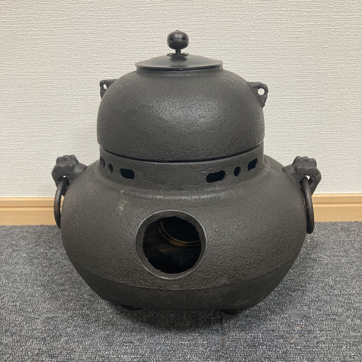 茶釜 鉄 茶道具 サビ あり 詳細不明(釜)|売買された 茶釜 鉄 茶道具 サビ あり 詳細不明(釜)|売買された