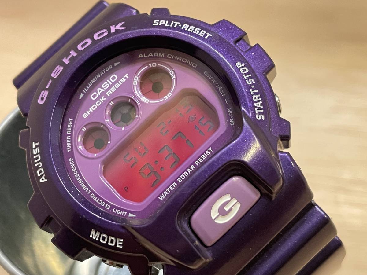 カシオ　CASIO　G-SHOCK　DW-6900CC　クレイジーカラー　紫　中古それなり良品