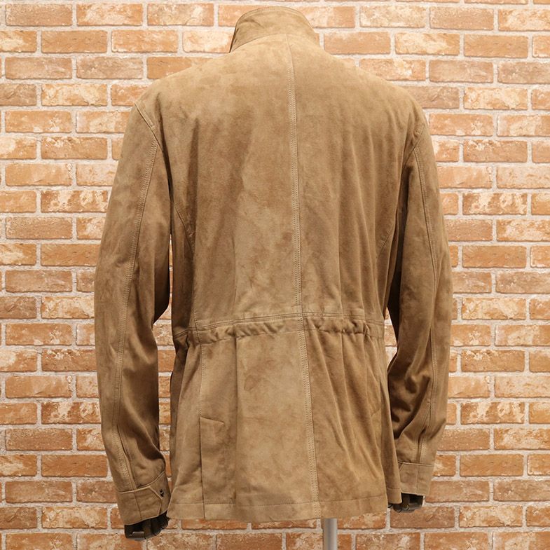1円/1円/春夏/Faconnable/XLサイズ/レザーブルゾン しっとりスエード 山羊革 上質ハイランク セレブ 革ジャン 新品/ベージュ/ek172/