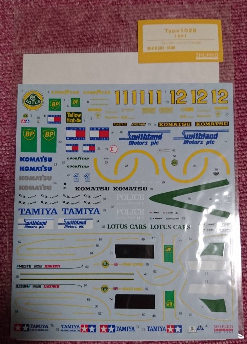 【定番人気，最新作】 SHUNKOデカール 1/20 ロータス タイプ102B 1991 フルスポンサーデカール(フォーミュラ)｜売買されたオークション情報、yahooの商品情報をアーカイブ公開 - オークファン フォーミュラ