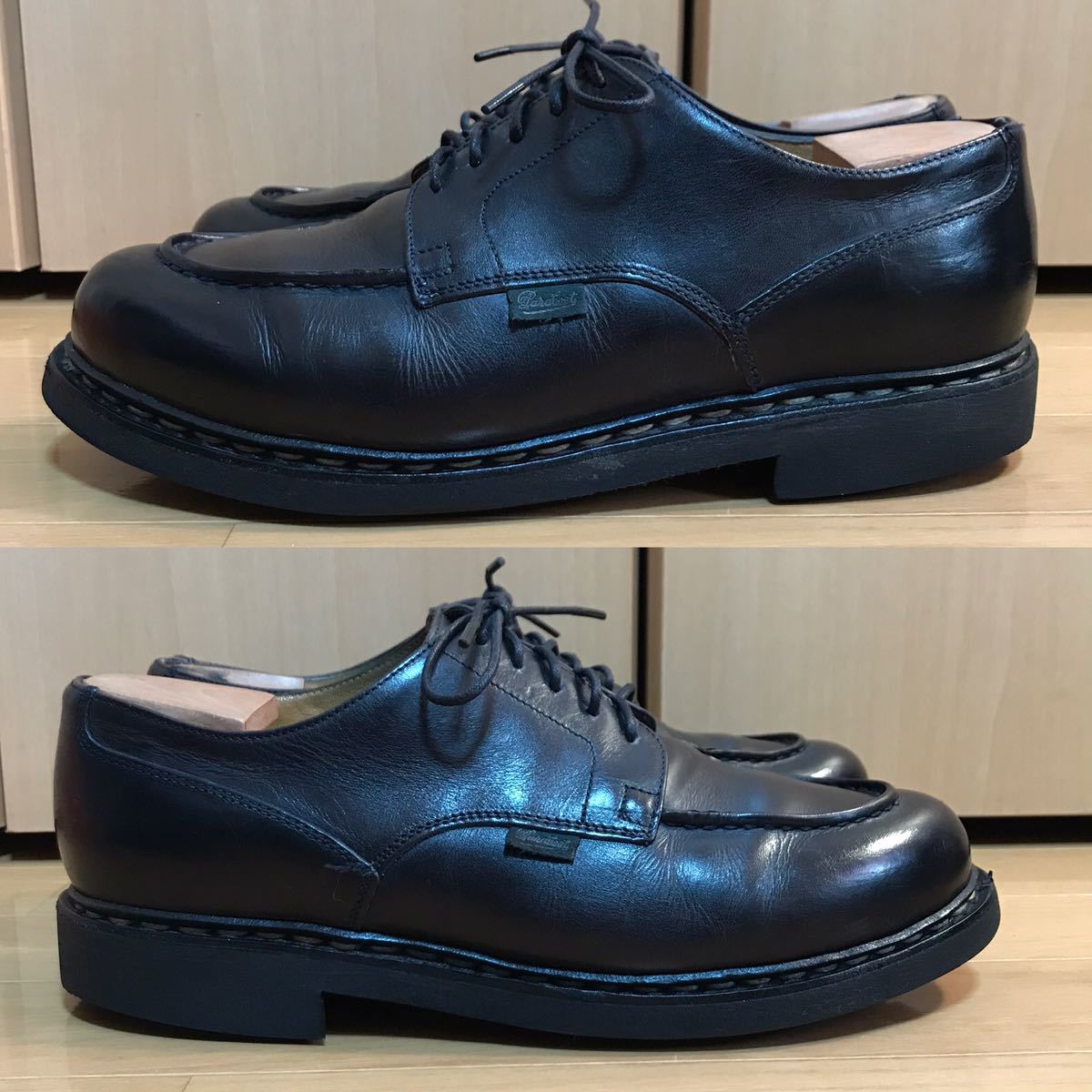 中古 パラブーツ シャンボード PARABOOT CHAMBORD 黒 7.5 25.5 レース 