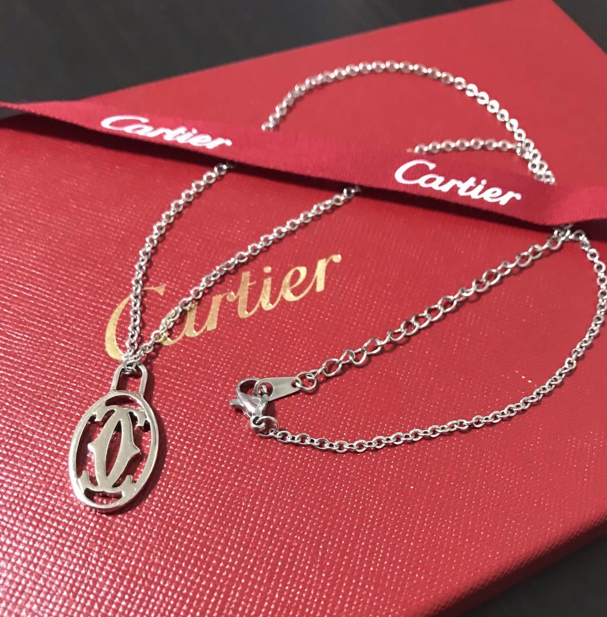 正規品 カルティエ C2ロゴ ダブルC チャーム ネックレス チャーム
