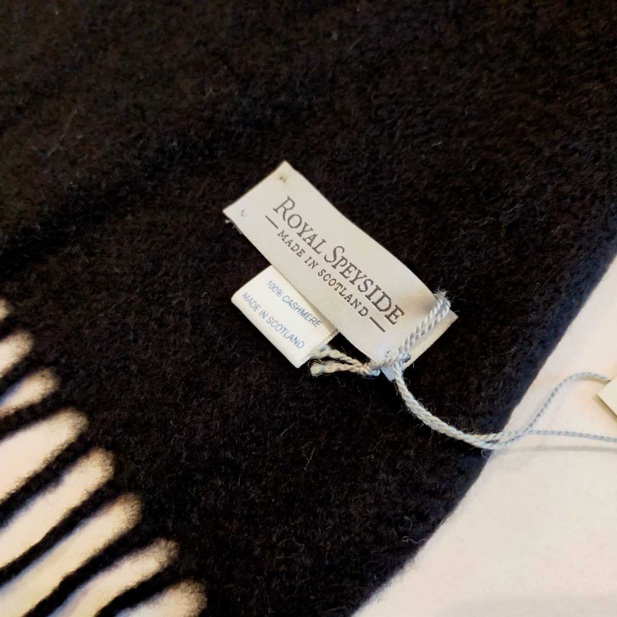 ②新品ジョンストンズ（ROYAL SPEYSIDE)カシミヤニットマフラー