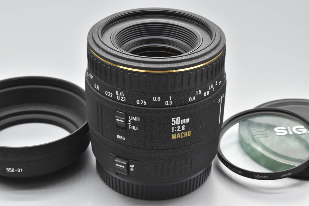 A(美品) SIGMA シグマ 50mm F2.8 EX マクロレンズ AF キヤノン用 214
