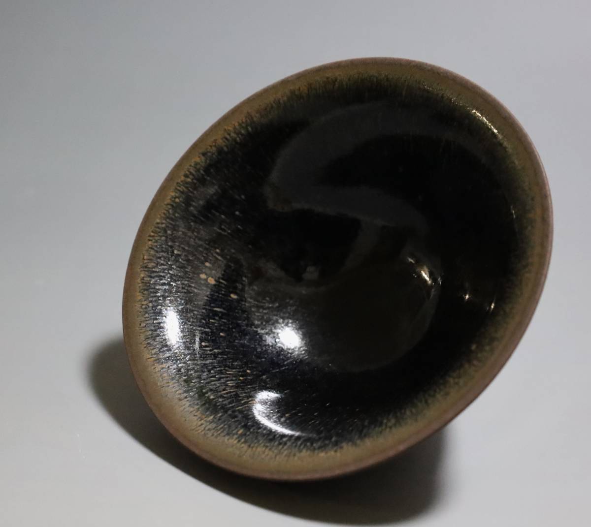 建窯 天目茶碗 宋時代 中国美術 ☆0017 宋 禾目天目 宋代建窯禾目小