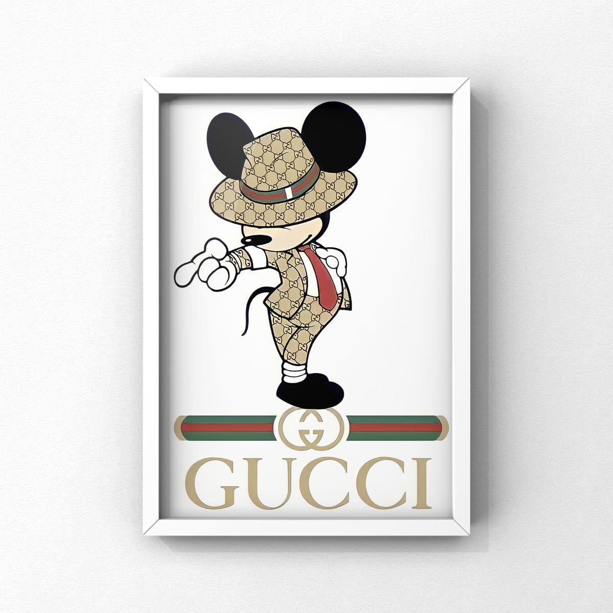No 468 超高画質 グッチ Gucci ミッキー パロディ アート ポスター ウェルカムボード インテリア 絵画 額付 ポスター 売買されたオークション情報 Yahooの商品情報をアーカイブ公開 オークファン Aucfan Com