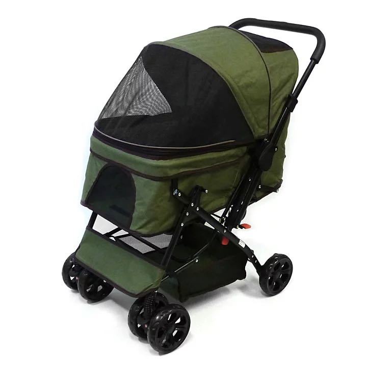 ピッコロカーネ Piccolo Cane ペット用カート 対面式 折りたたみ モス