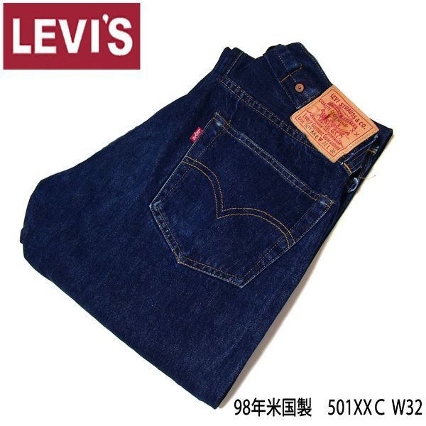 98年 米国製★LEVIS リーバイス★555 バレンシア Lot 501XXC ビンテージ 復刻 濃紺 W32 デニム 検 レプリカ アメカジ Z15052