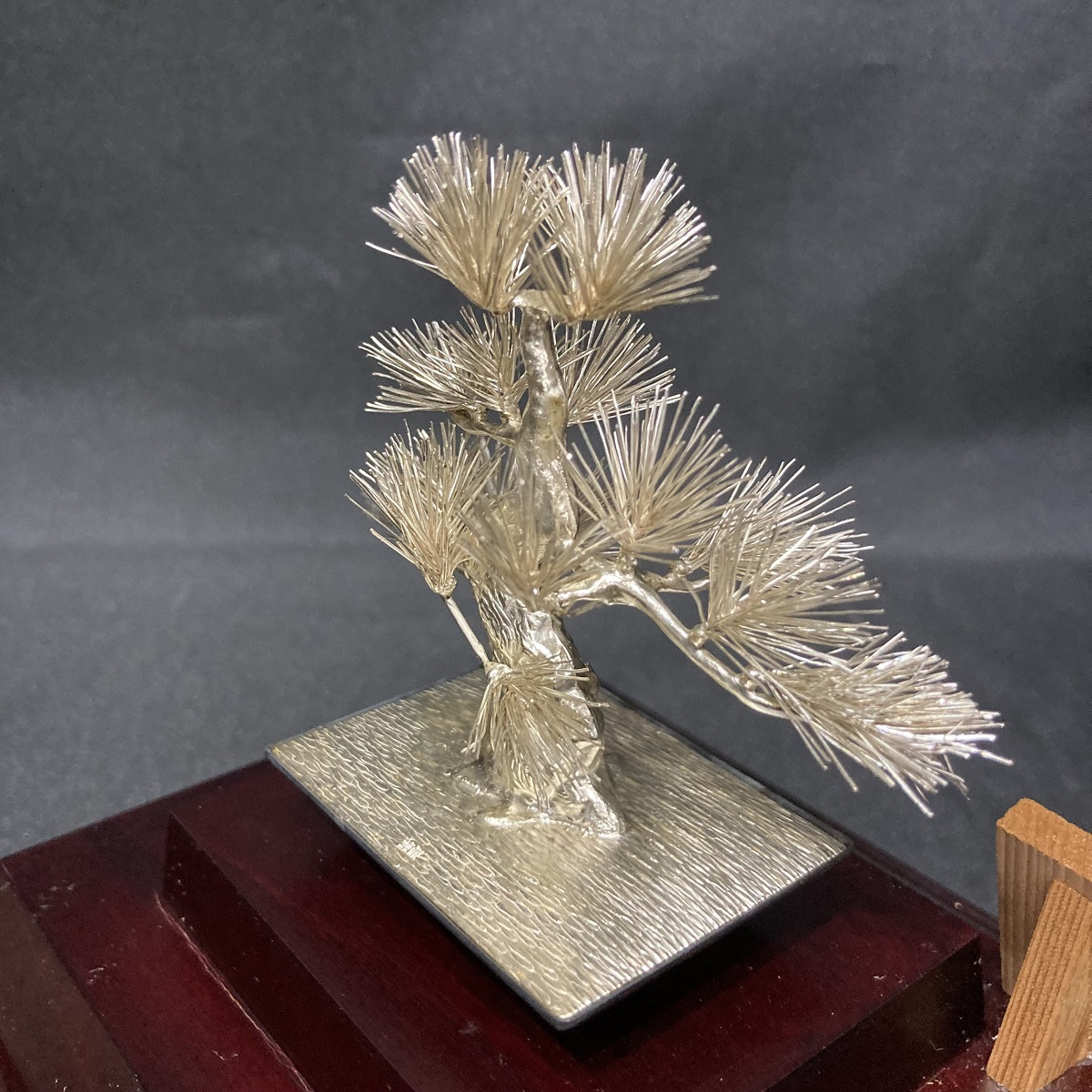 純銀 シルバー 純銀製 盆栽 松 置物 金属 工芸 大淵光則作 - | Yahoo