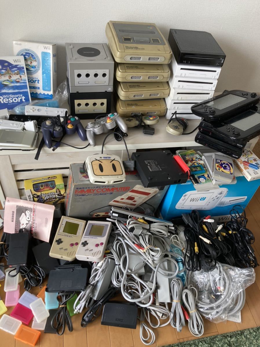 任天堂ゲーム FC SFC DS GBA wiiu gc n64 まとめて 大量 ゲームボーイプレイヤー 初代GB リモコン コントローラ 本体 アダプタ 色々