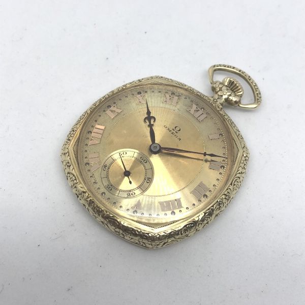 ☆超希少 オメガ 1920年頃製造 4角 OMEGA 懐中時計/稼動品/K14金張り