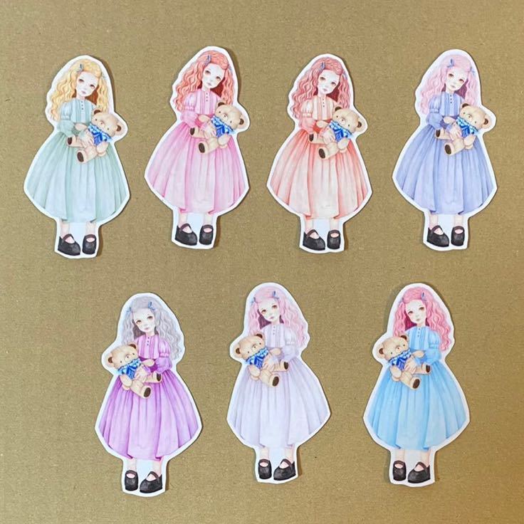26枚☆OPP フレークシール HAMIL doll 人物 女の子 デザインテープ