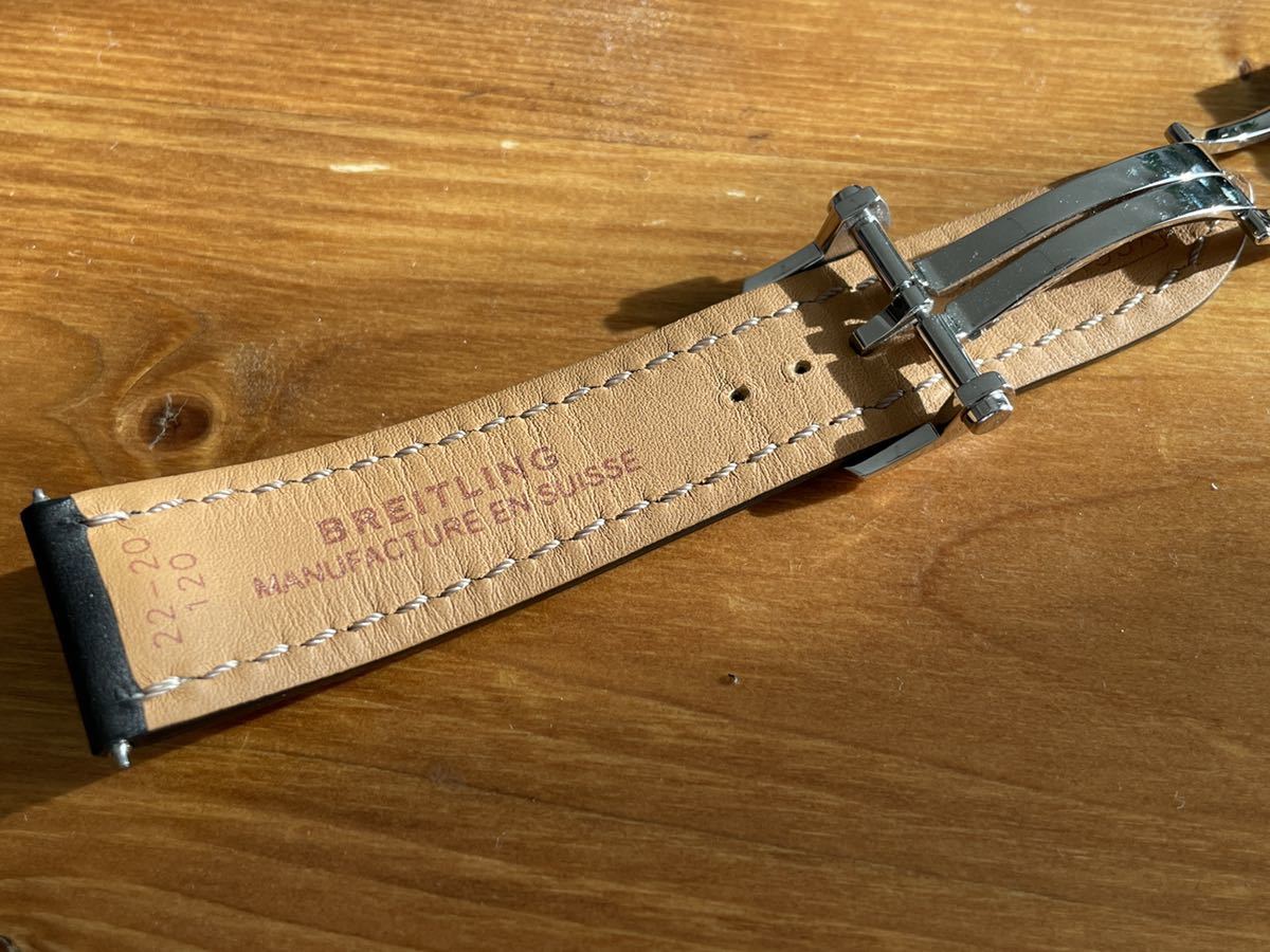 ほぼ未使用 純正/ブライトリング(BREITLING)カーフレザーベルト22mm