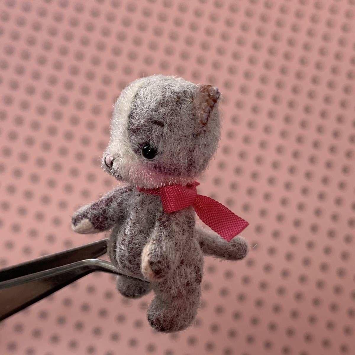 ☆超美品 子猫のぬいぐるみ⑤3.8cmのニャンコ＊ミニチュアベア