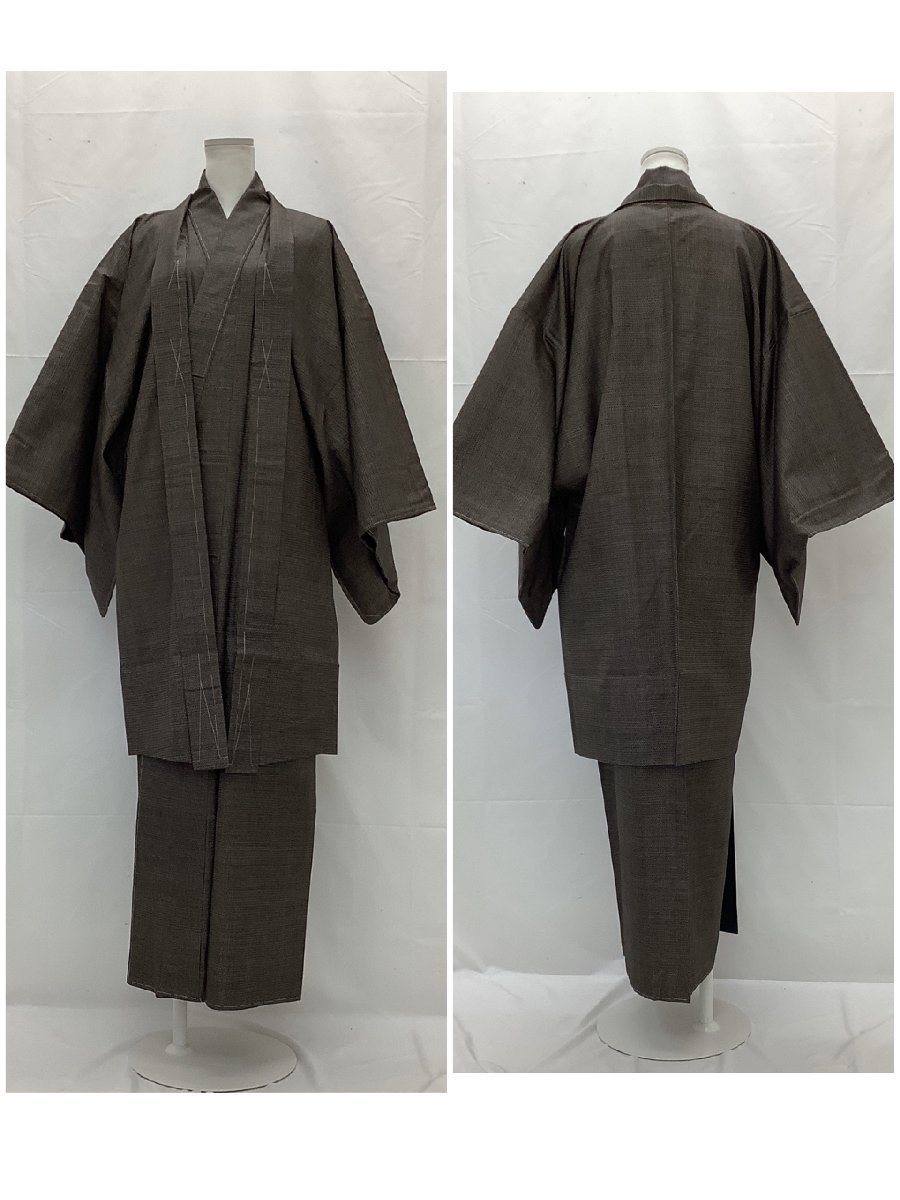 新品未使用】◇着物◇大島紬◇アンサンブル◇男性用◇しつけ有 に