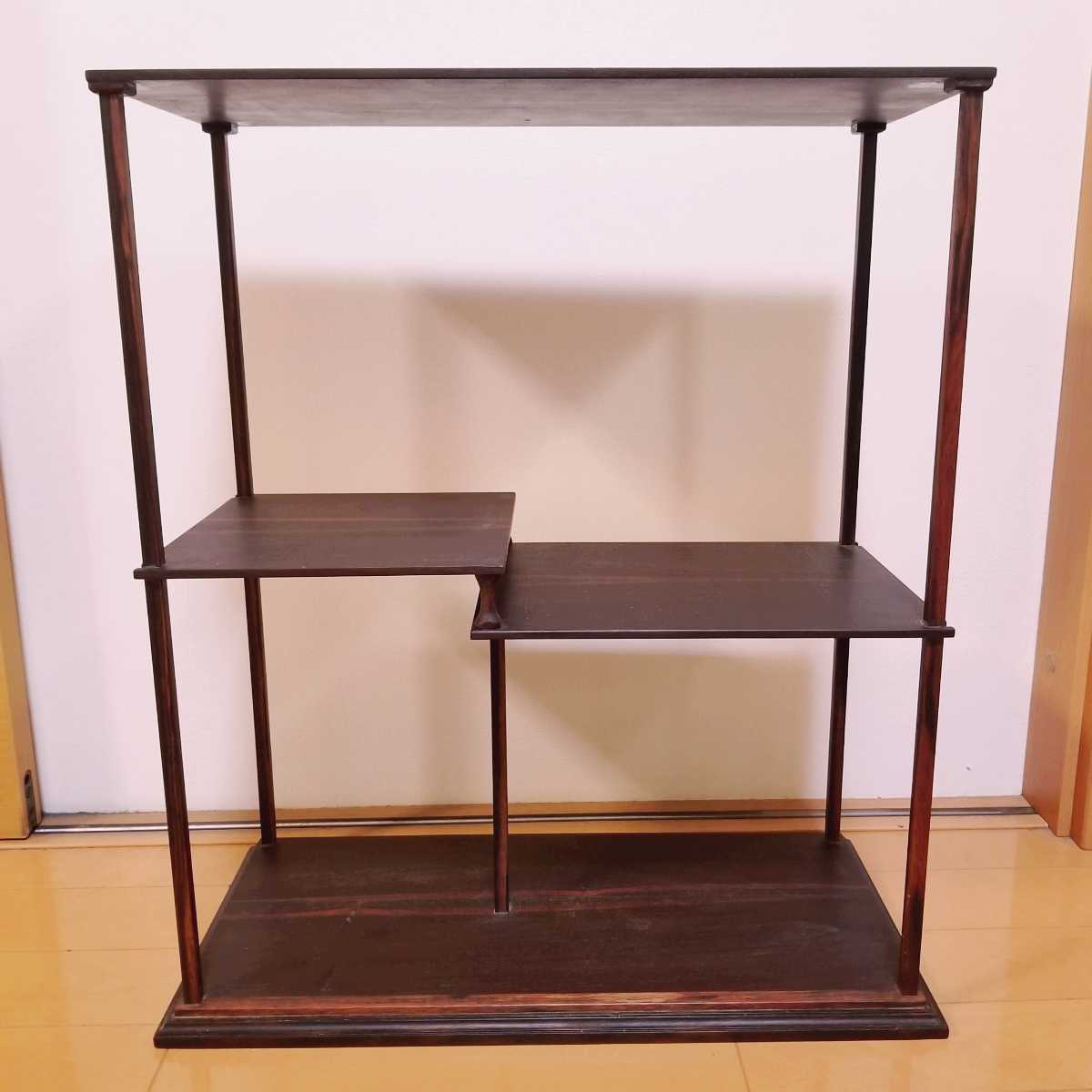 緑香園【飾り棚】黒檀 高51.2cm 幅44.5cm ミニ盆栽 【公式通販】