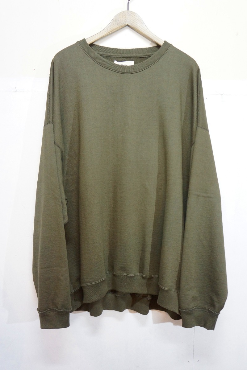 極美品 定番 20AW MARKAWARE マーカウェア HUGE SWEAT SHIRTS OLIVE  