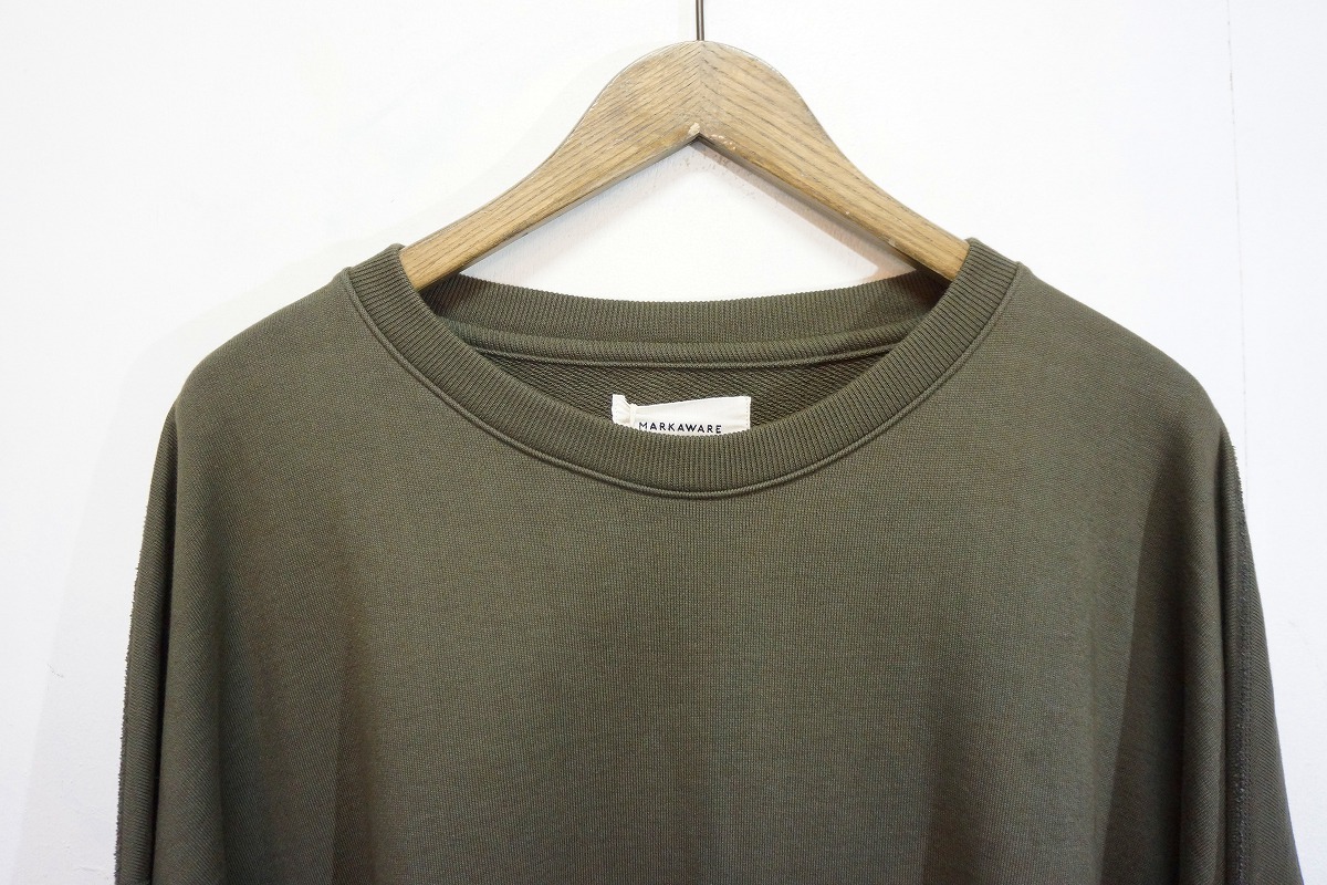 極美品 定番 20AW MARKAWARE マーカウェア HUGE SWEAT SHIRTS OLIVE  