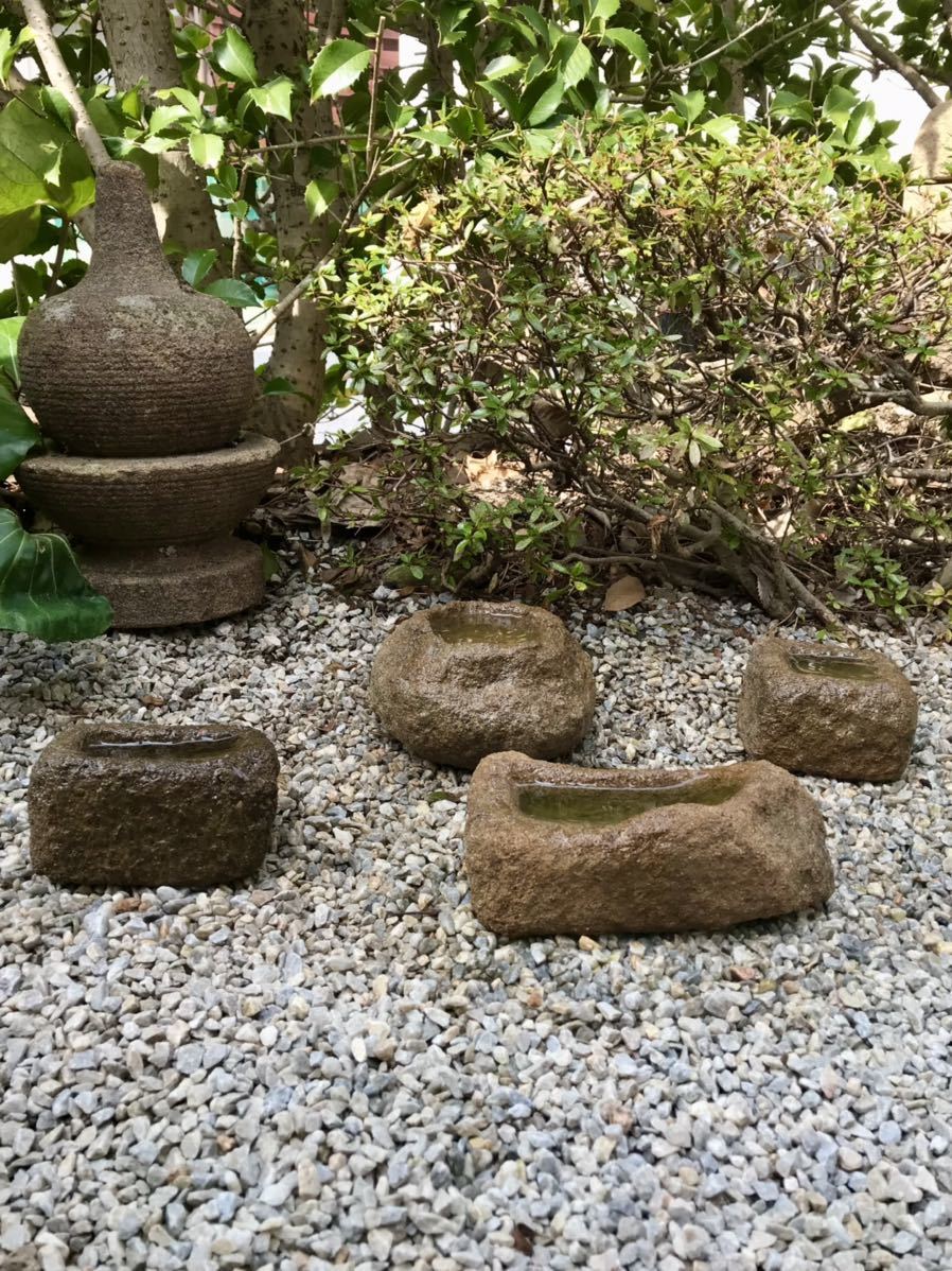 古民具建築雑貨茶庭オブジェ庭園工具【天然石・寄せ植え鉢・山野草石鉢