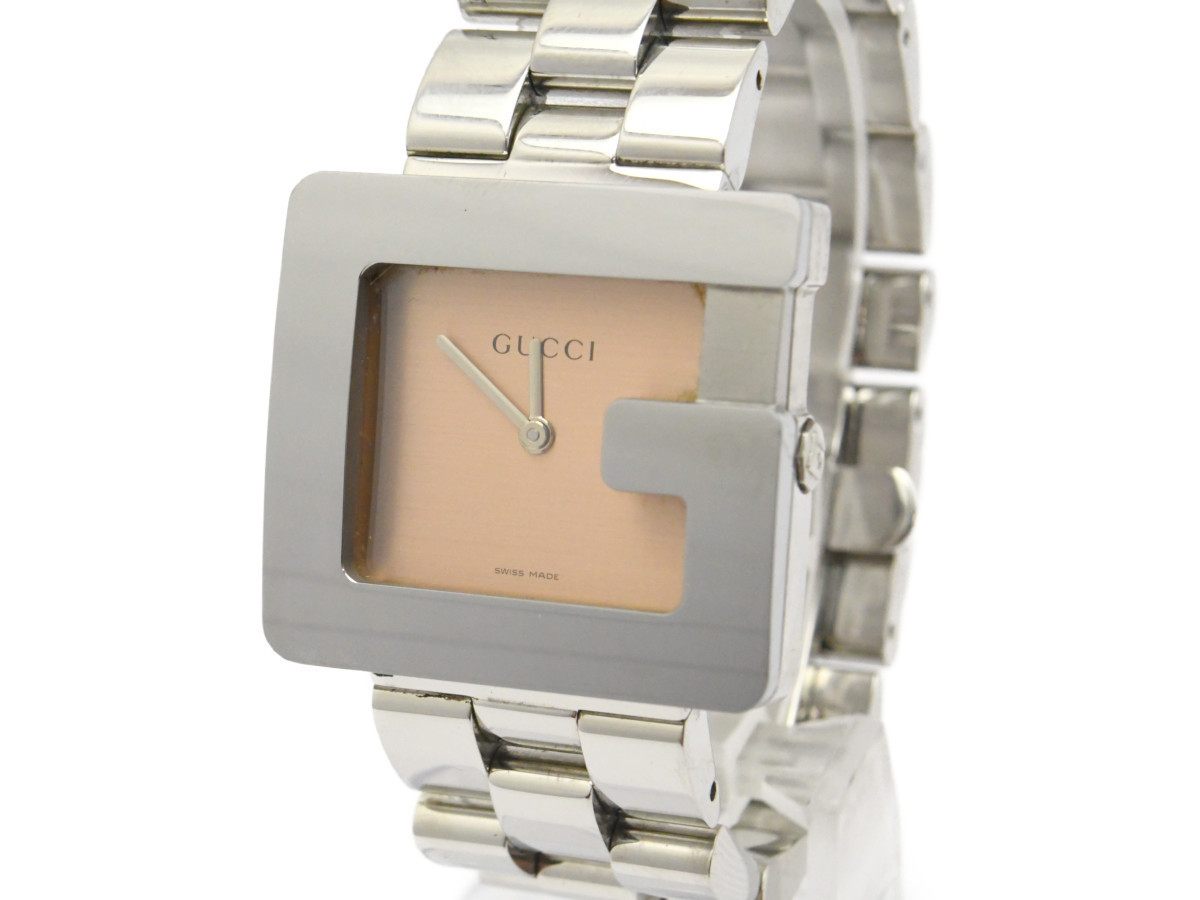 美品] 動作OK【GUCCI】グッチ Gマーク メンズ 3600M ピンク文字盤 動作 