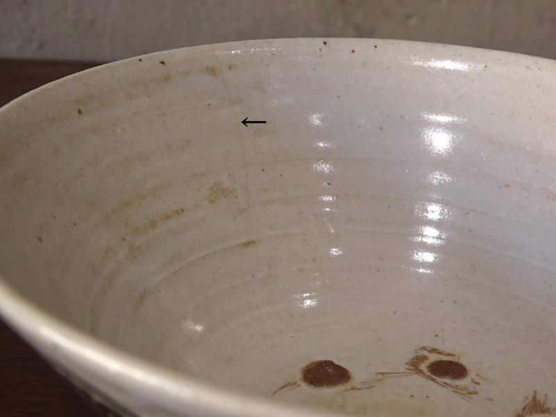 開】『横山朝陽』作 掻落 茶碗 共箱付 板谷波山と親交のある陶芸家♯16