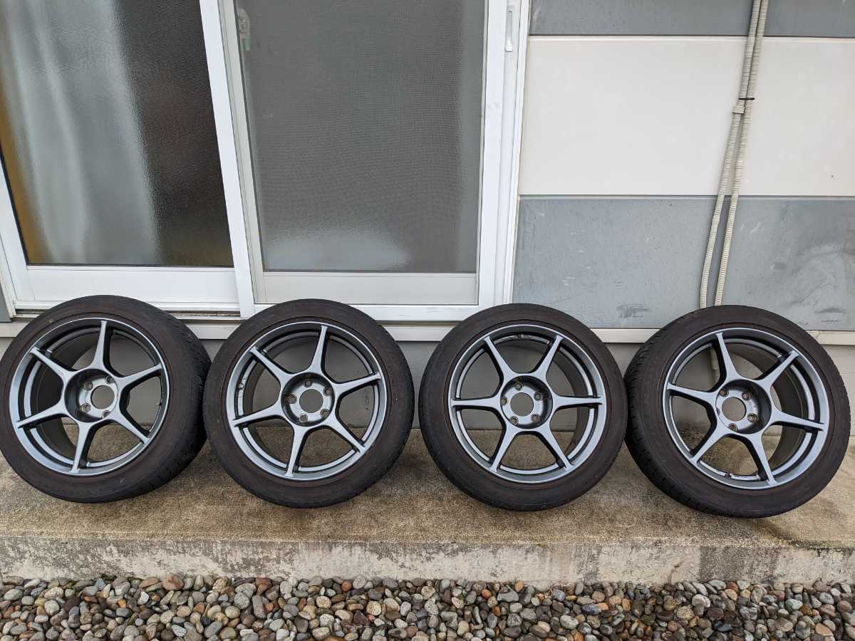 P1レーシング 17インチ 9J +27 4本 タイヤセット 235/45/17 ランエボ 