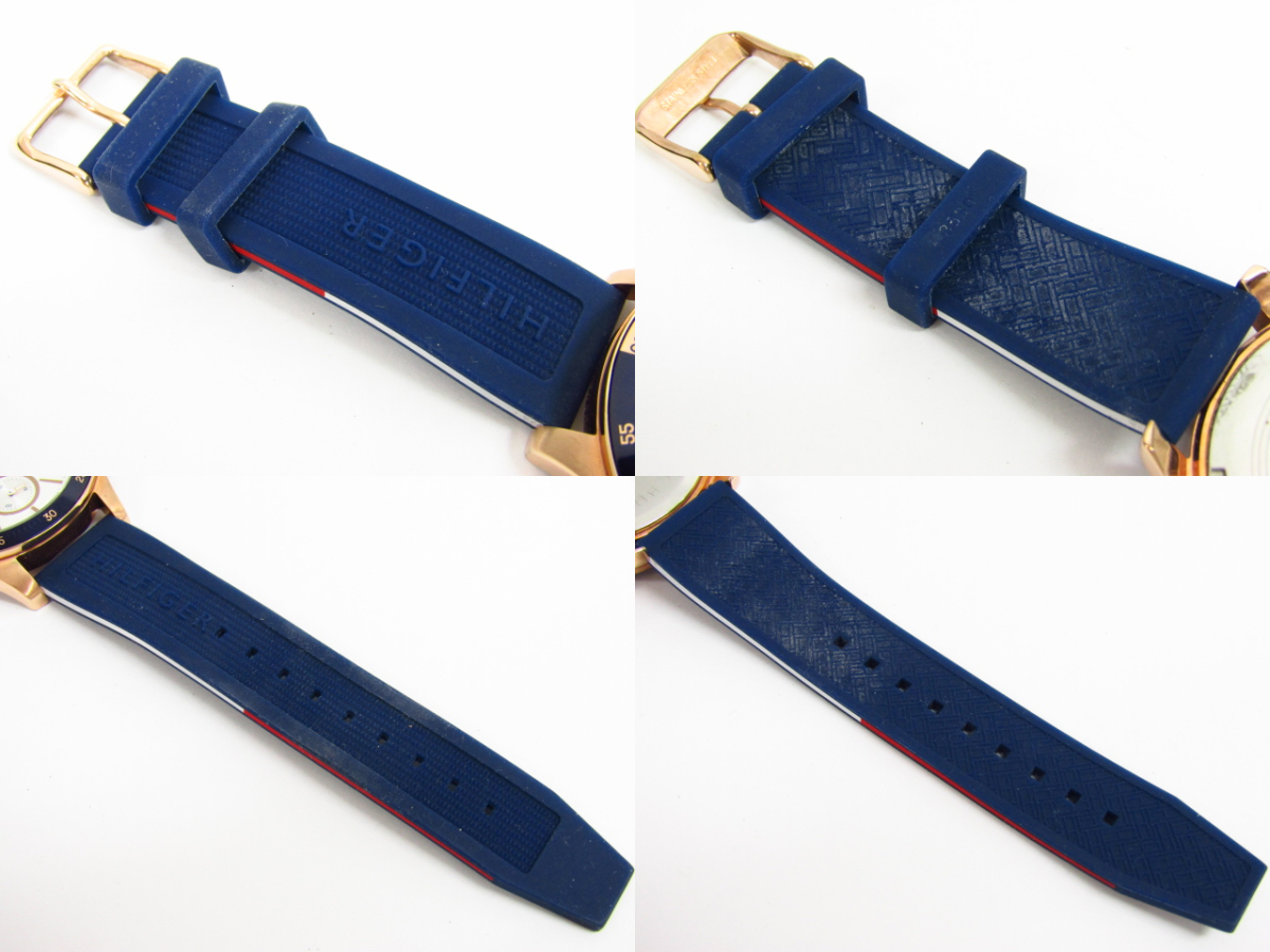TOMYHILFIGER ネイビー ラバーベルト クロノグラフ HILFIGER ネイビー