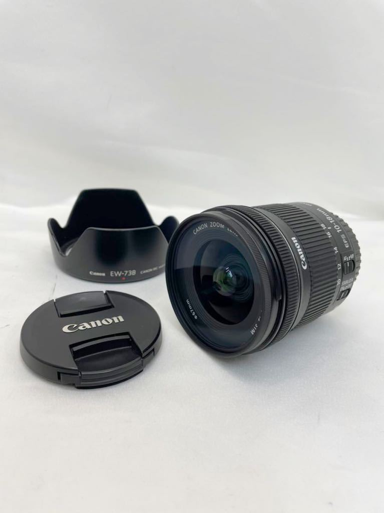 T0307 Canon/キャノン キヤノン ズームレンズ EF-S 10-18mm F4.5-5.6 IS STM レンズフード付き 使用感少なめ