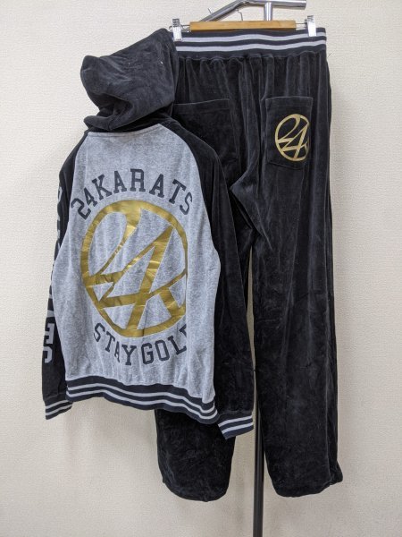 2点セット 24karats EXILE STAY GOLD ベロア調 フード付き ツートーン 