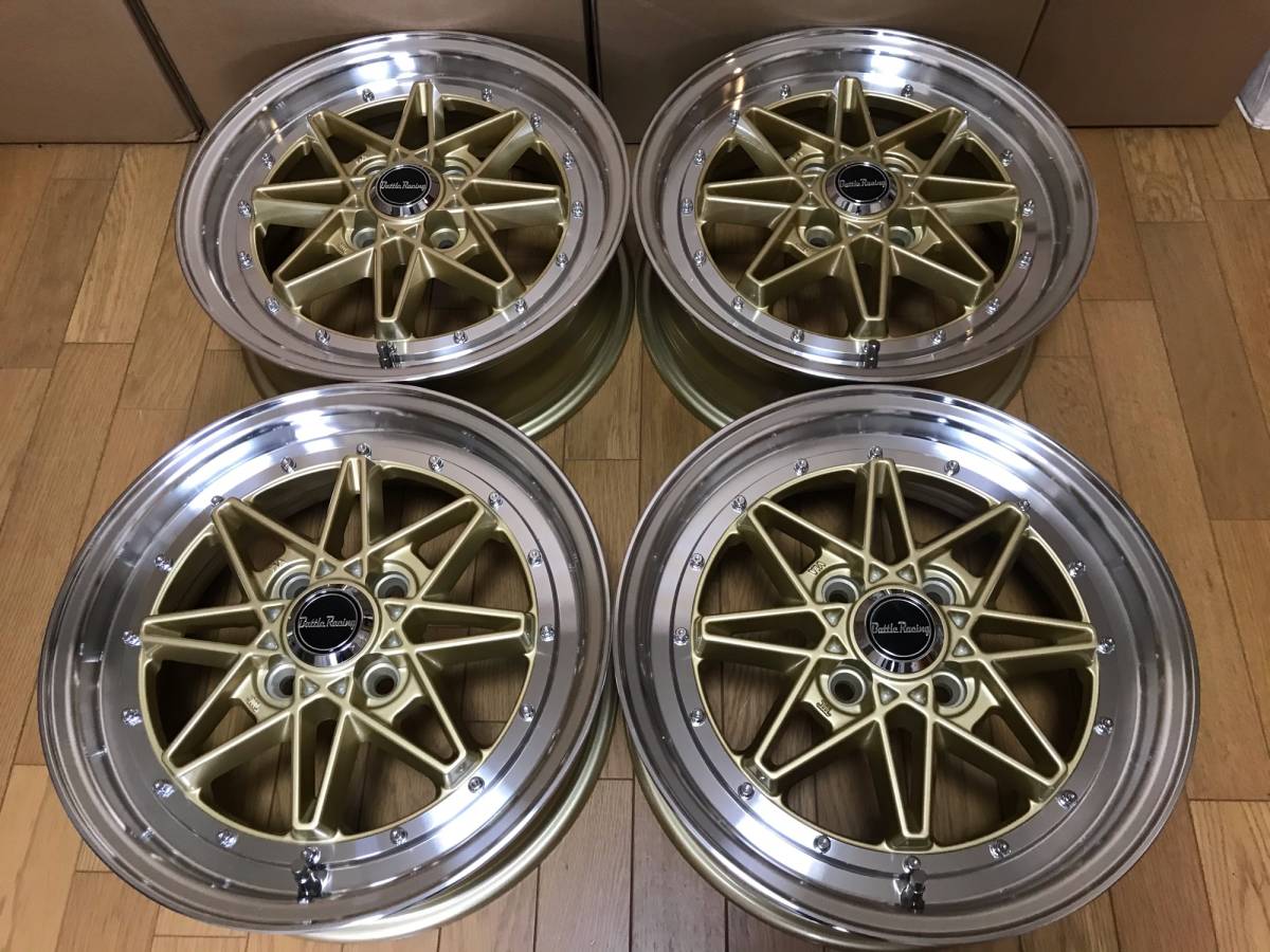 旧車系デザインホイール 15×5.5J ＋35 PCD100 4本セット コンパクト