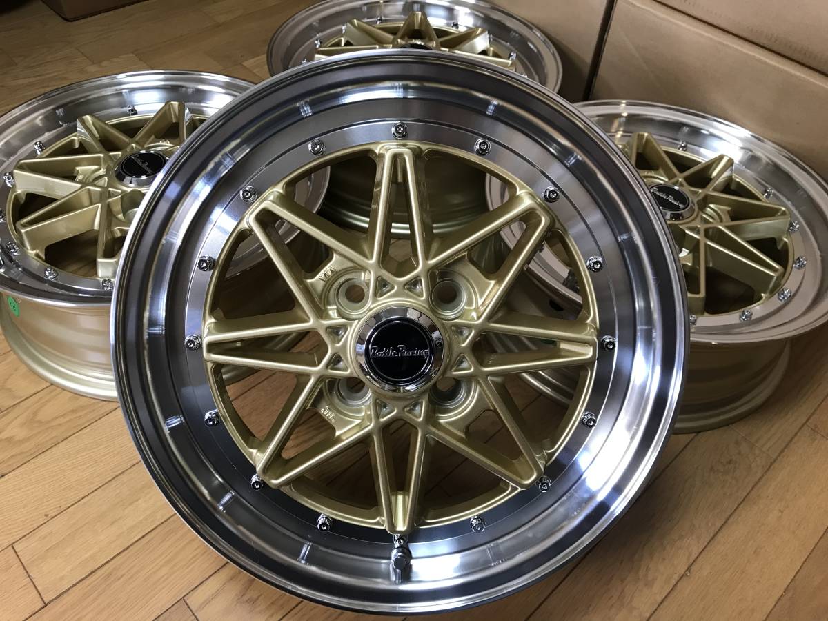 旧車系デザインホイール 15×5.5J ＋35 PCD100 4本セット コンパクト