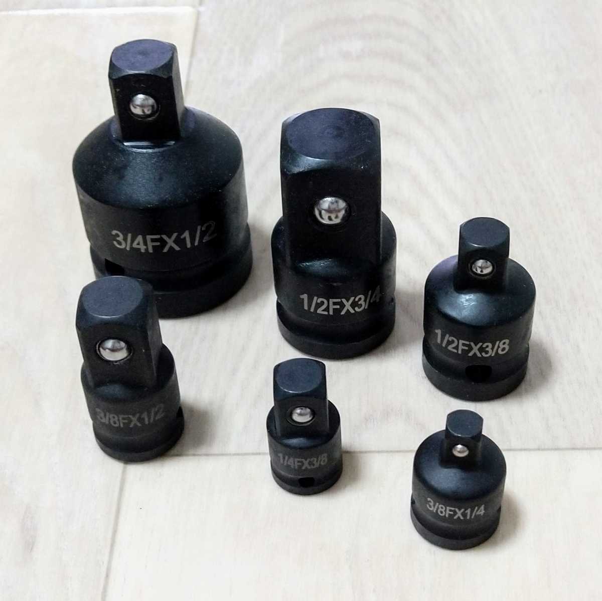 ソケット 差込角 | アダプター 変換 ソケット変換アダプター ソケットアダプターセット タイヤ交換 6個セット インパクトソケットアダプター インパクト インパクトレンチ用ソケット DAYUAN 1&frasl;4 1&frasl;2 対応