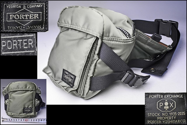 PORTER ボディバッグ オリーブグリーン 大人気○PORTER ポーターRIDE