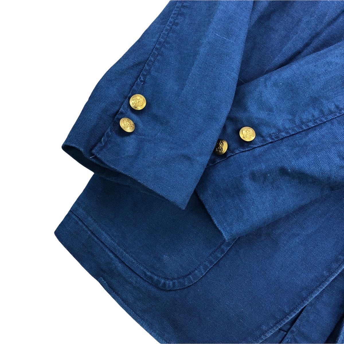 定価約3万【美品/B】BLUE BLUE ブルーブルー 金釦 3Bテーラード 