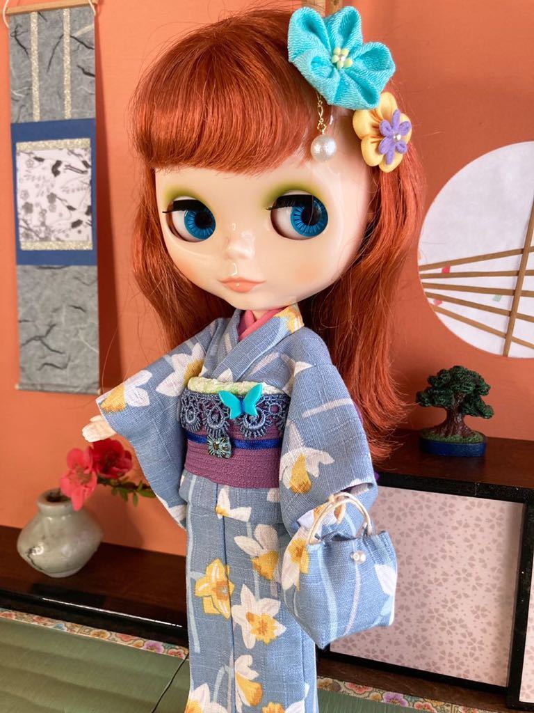 ブライス・リカちゃんアウトフィット Blythe ☆梅もも呉服店☆着物5点