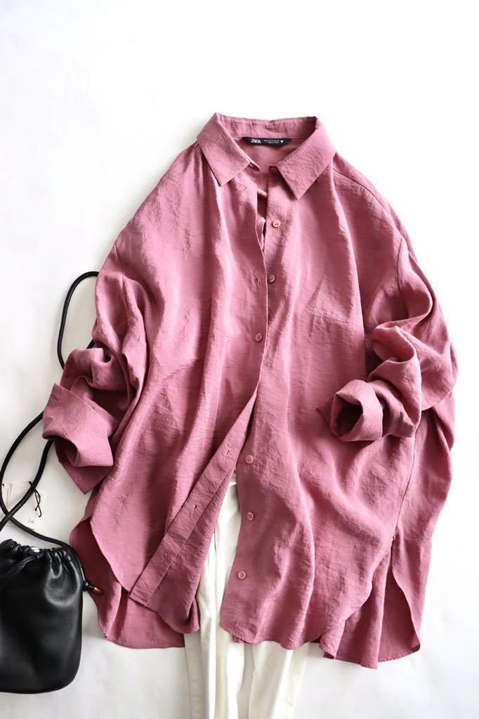 ZARA ザラ 大人可愛い きれい色 モーブピンク シャツ ブラウス
