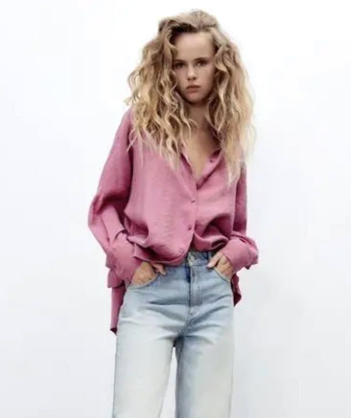 ZARA オーバーシャツ　ピンク オーバーサイズポプリンシャツ - ピンク | ZARA Japan / 日本