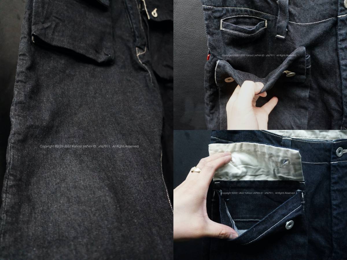 美品 NATAL DESIGN G55 サルエルフラップ ストレッチデニムパンツ W34 
