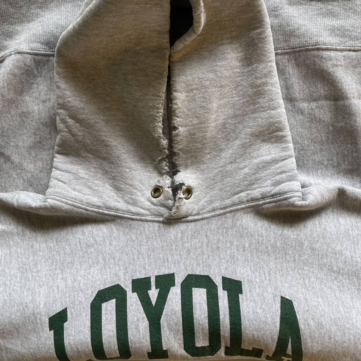 90s LOYOLA染み込みリバースウィーブ L 霜降りグレー CAMBER USA製 