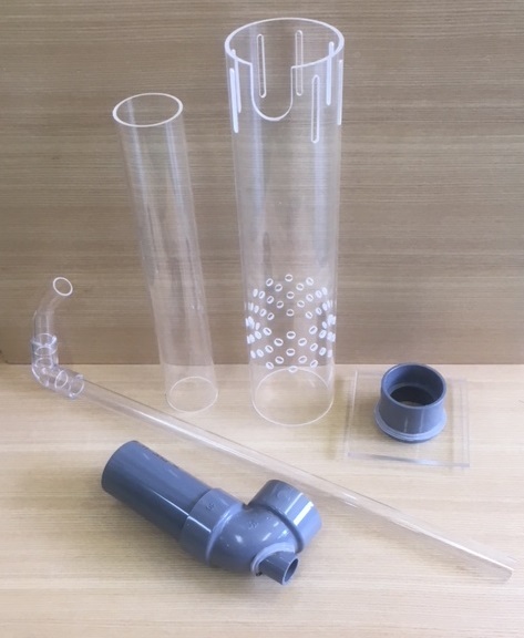 アクリル水槽オーバーフロー加工用 台座＋アクリル三重管配管セット　H360用 アクリル水槽オーバーフロー加工用 台座＋アクリル三重管配管セットH360用